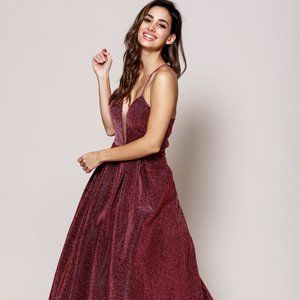 NEW LONG OFF THE SHOULDER SLEEVELESS DRESS WITH ZIP FOR SPECIAL OCCASION AC 595